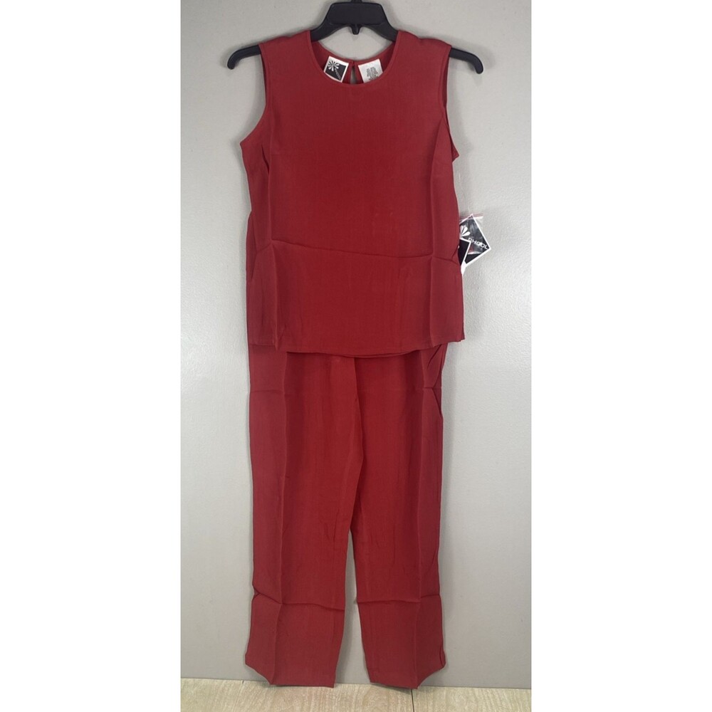 PHOOL Women's Tunic/Blouse and Pants Set Size S Rust Color  7687/88 NWT